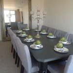 8-10 seater Large Dining table, High gloss black + painted top .