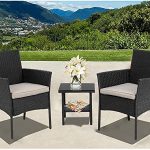 Amazon.com: Wicker Patio Furniture 3 Piece Patio Set Chairs Bistro .
