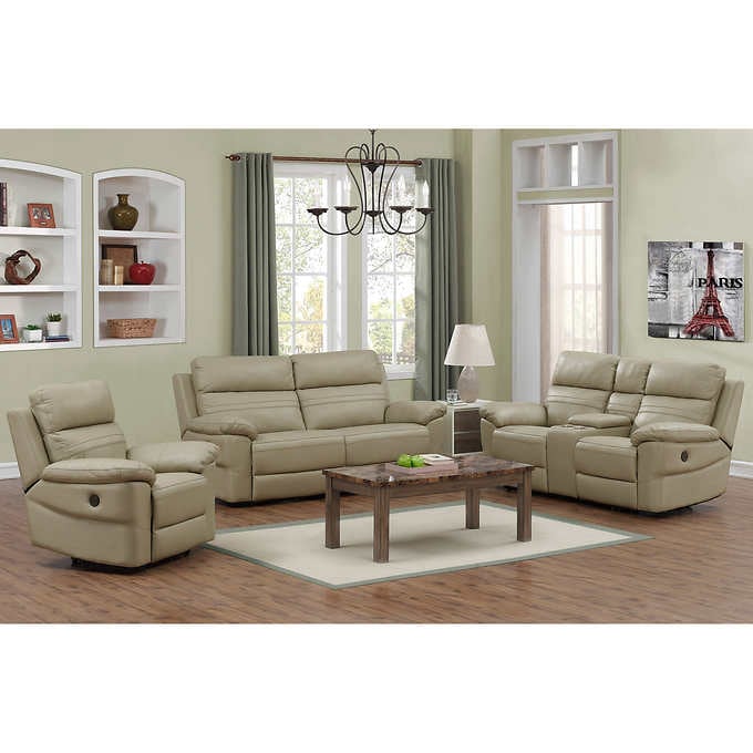 Rockhill 3-piece Top Grain Leather Power-Reclining Living Room S