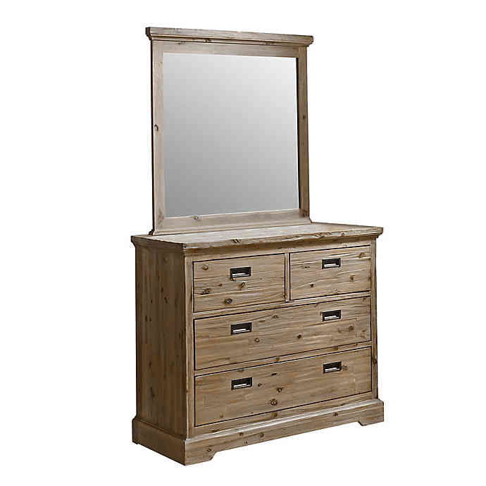 Hillsdale Furniture Oxford 4-Drawer Dresser with Mirror in Cocoa .