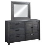 Progressive Furniture Theory 4-Drawer Distressed Dark Gray Dresser .
