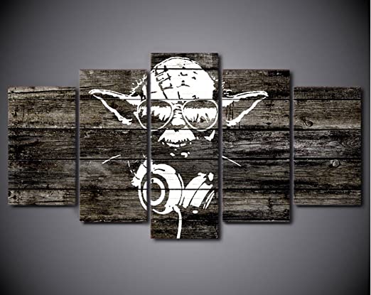 Amazon.com: 5PCS Framed Starwars Abstract Yoda Canvas Prints - 5 .