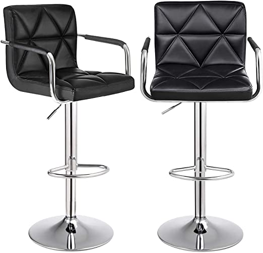 Amazon.com: SONGMICS Set of 2 Adjustable Swivel Bar Stool Chairs .
