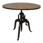 Wood and Metal Carlyle Adjustable Height Dining Table | World Mark