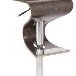 Modern Style Adjustable Swivel Bar Stool with Curved Seat and Back .