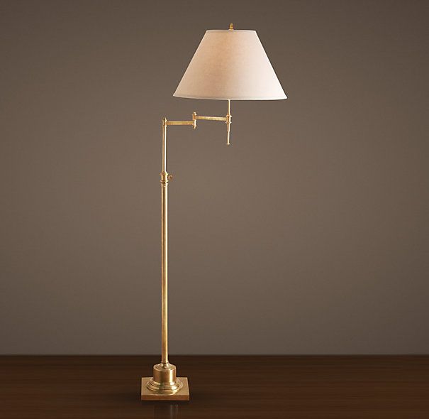 Library Swing Arm Floor Lamp Antique Brass (available At, Outlet .