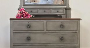 Antique Chest of Drawers with Mirror Given a beautiful upcycle by .