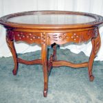 Nice Antique Glass Top Walnut Tea Serving Coffee Table For Sale .
