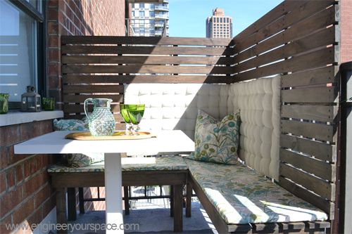7 DIY Projects for Renters Tips | Outdoor balcony, Dining booth .