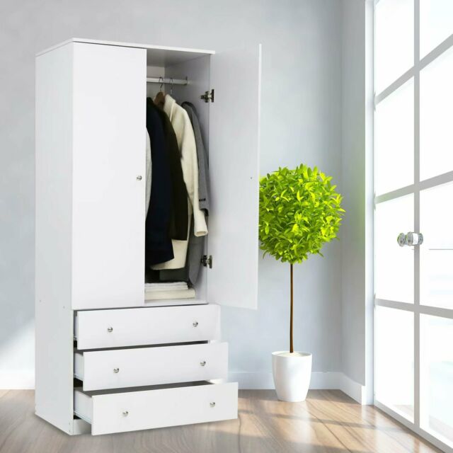 Wood Armoire Wardrobe Storage Cabinet Clothes Organizer Closet .