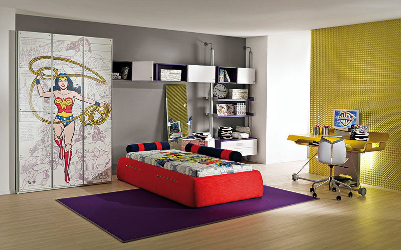 Bed Ideas: Amazing Cool Yellow Wall Teenagers Bedroom Design Ideas .