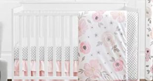 Amazon.com : 4 pc. Blush Pink, Grey and White Watercolor Floral .