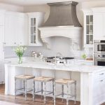 White and Gray Kitchen with Zinc French Kitchen Hood .