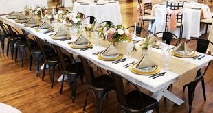Whitewash Wood Banquet Table | All Out Event Rent