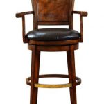 Swivel Bar Stool with Top Grain Leather Seat by Global .