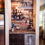 Wine Bar Pallet Wall | Home bar designs, Small bars for home .