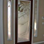 Glass Doors - Frosted Glass Front Entry Doors - PALMS 2D - Beach .