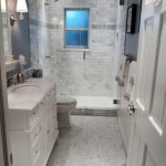 Small Bathroom Flooring Ideas With Small White Brick Wall And .