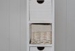 Tall narrow 20 cm bathroom freestanding cabinet with baskets and .