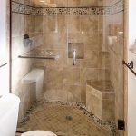 Traditional 3/4 Bathroom with Islander Sienna Mosaic 12 in. x 12 .