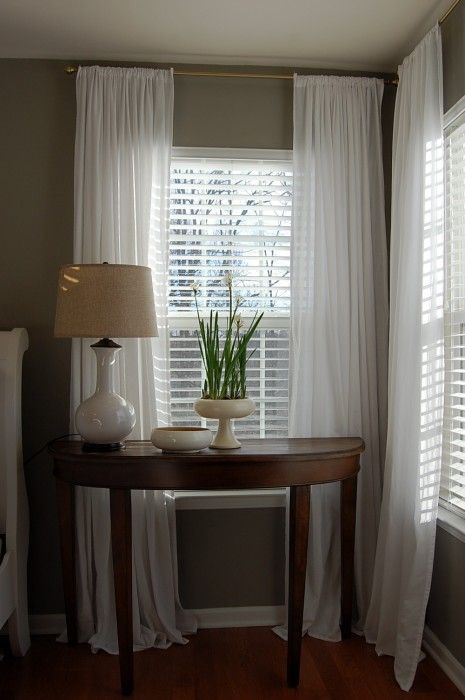 Master Bedroom | Curtains with blinds, Home, Curtains over blin