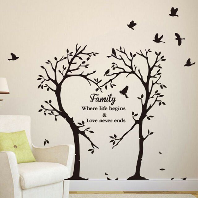 Family Love Tree Quotes Wall Sticker Living Room Removable Decals .