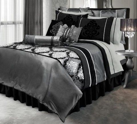 Elegant Black And Silver Bedroom Idea White Best Beautiful Decor .
