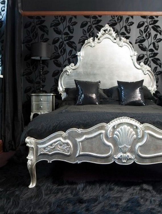 Elegant Black Bedroom Decorating Ideas | Silver bedroom, French .