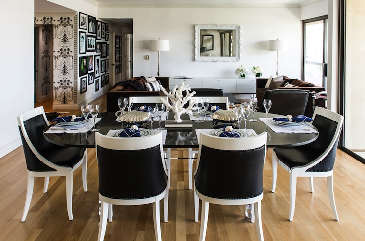 Black and White Chairs - Eclectic - dining room - Janet Rice Interio