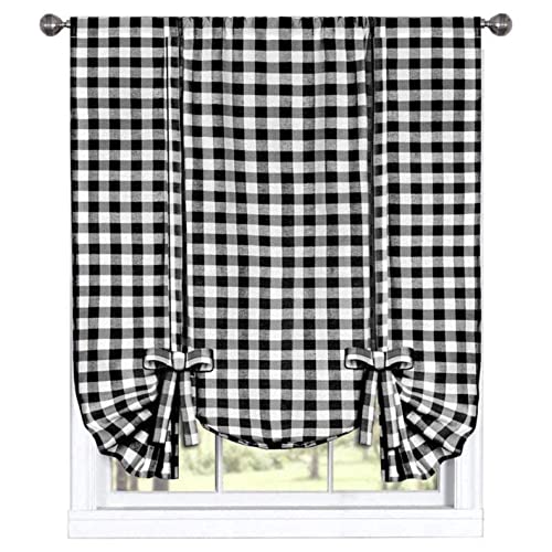 black and white kitchen curtains