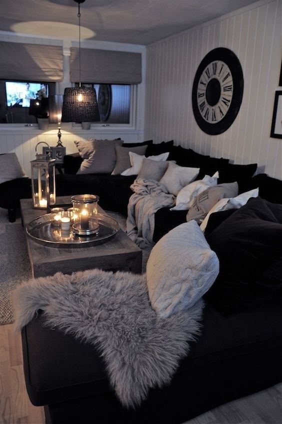 Black And White Living Room Interior Design Ideas | Living room .