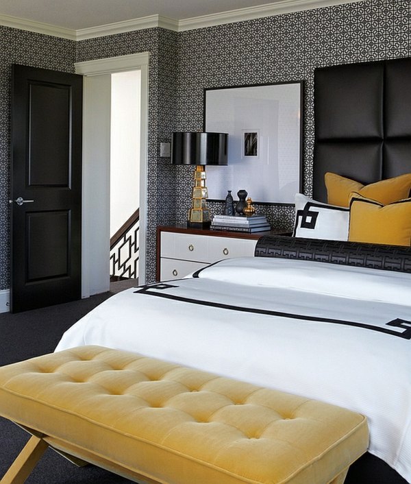 Bold bedroom color ideas with black and white accents | Interior .