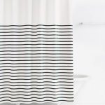 Harbour Stripe Shower Curtain | Black shower curtains, Striped .