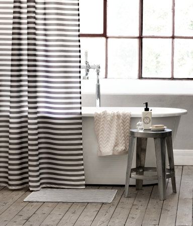 black & white striped shower curtain $20 H&M home | Striped shower .