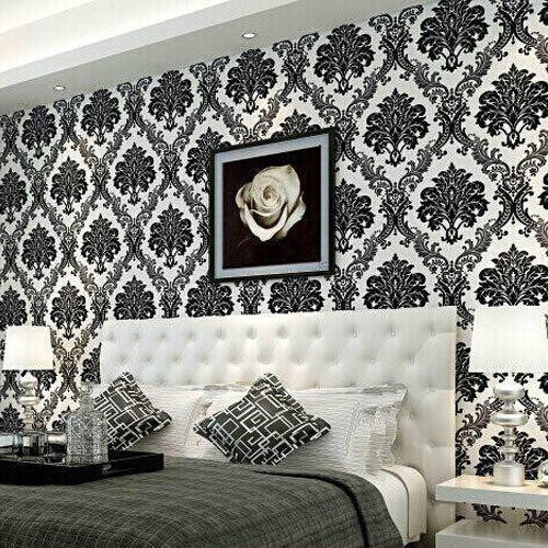 Printed PVC Black And White Bedroom Wallpaper, 21 Inch, Rs 50 .