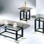 3-piece Pack 2" Tube Black Finish Horn Coffee/end Table Set We .