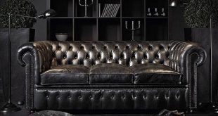 Black Chesterfield sofa. The French Bedroom Company .