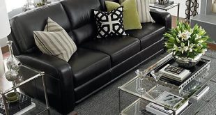 How To Decorate A Living Room With A Black Leather Sofa | Black .