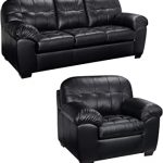 Amazon.com: Black Italian Leather Sofa and Chair Set - This Living .