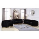 Julian Living Room Set (Black/ Gold) by Meridian Furniture .