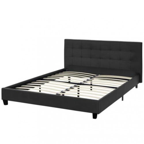Factory Direct: Queen Size Faux Leather Platform Bed Frame Slats .