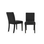 StyleWell Banford Ebony Wood Upholstered Dining Chair with Black .