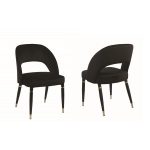 Shop Strick & Bolton Gwen Black Upholstered Dining Chair (Set of 2 .