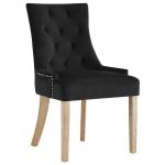 MODWAY Pose Black Upholstered Fabric Dining Chair EEI-2577-BLK .