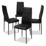Baxton Studio Blaise Black Faux Leather Upholstered Dining Chair .