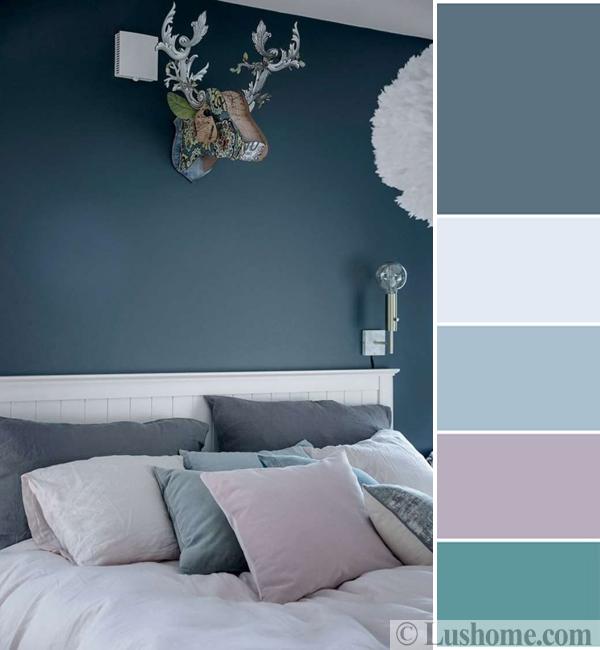 Bluish Gray and White Decorating Ideas Soften and Styled by Purple .