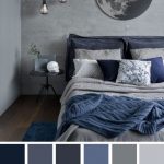 Grey and Dark blue Bedroom Color Scheme , Grey bedroom color ideas .