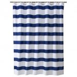 Rugby Stripe Shower Curtain White/Blue Cool - Room Essentials .