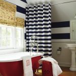 Horizontal Striped Shower Curtain - Transitional - bathroom - New .