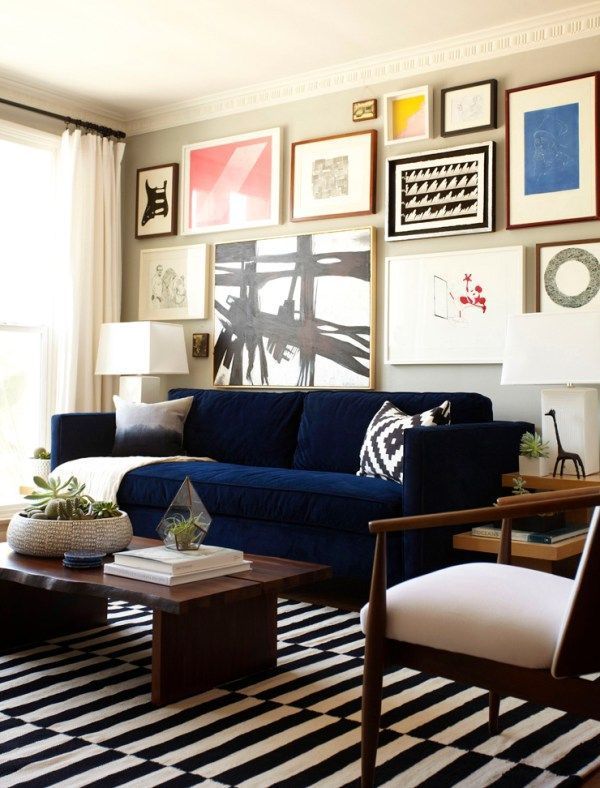 Blue Couches | Eclectic living room, Interior, Home living ro